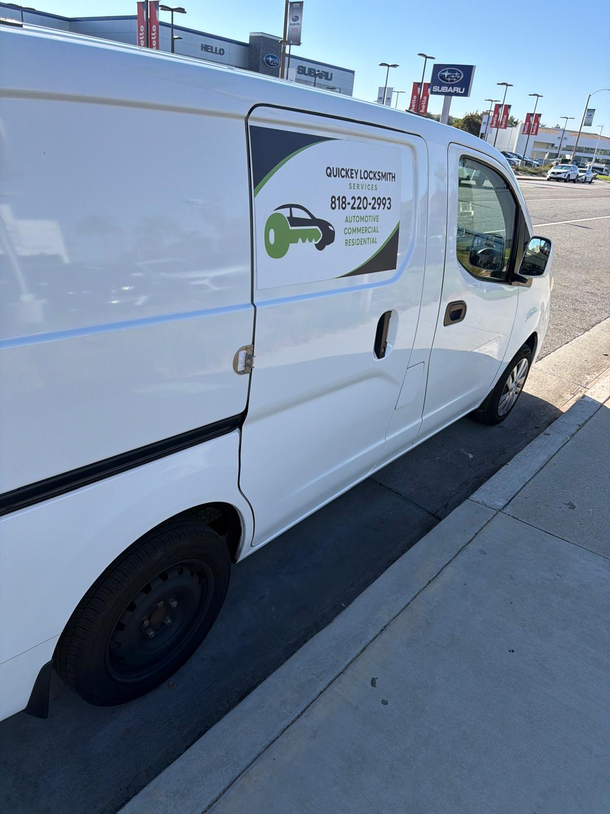 QuicKey's branded mobile locksmith van